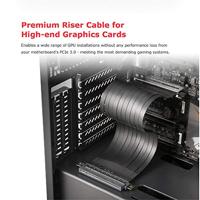 Akasa RISER BLACK X2, Premium PCIe 3.0 x 16 Riser cable,20CM 180° PCIe 3.0 x16 Female 180° PCIe 3. - thumbnail