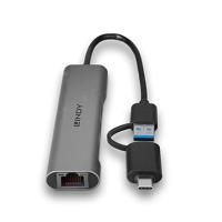 LINDY 43379 USB 3.2 Gen 1 Hub & Gigabit Ethernet Converter - thumbnail