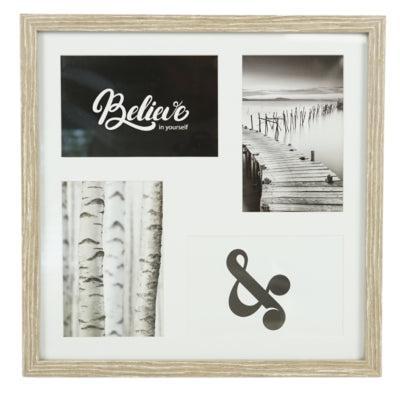Fotolijst 4 fotos met passe partout bruin 10 x 15 cm | 6 stuks