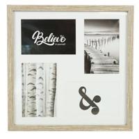 Fotolijst 4 fotos met passe partout bruin 10 x 15 cm | 6 stuks - thumbnail