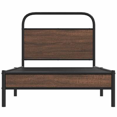 Bedframe zonder matras bewerkt hout bruin eikenkleur 107x203 cm