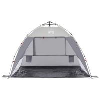 VidaXL Strandtent 2-persoons waterdicht snelontgrendeling grijs - thumbnail