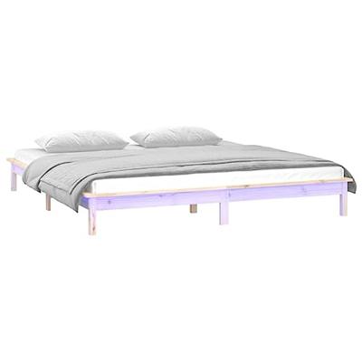 Bedframe LED massief hout 140x190 cm - thumbnail