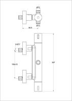 Ben Lavion Reno douche thermostaatkraan t.b.v. Ben Lavion regendoucheset geborsteld messing pvd-coating - thumbnail