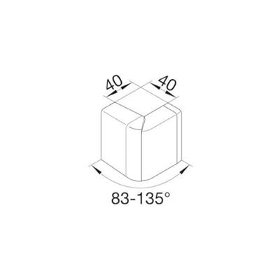 Electro Plint buitenhoek verstelbaar Aluminium 55mm