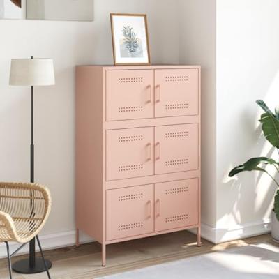 Hoge kast 68x39x113 cm staal roze - thumbnail
