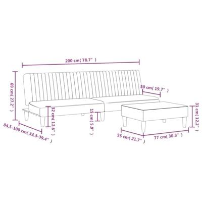 2-delige Loungeset kunstleer grijs