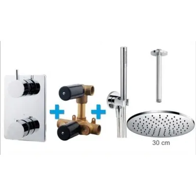 Wiesbaden one-pack inbouwthermostaatset type 103 CHR (30cm) Wiesbaden one-pack inbouwthermostaatset type 103 CHR (30cm)