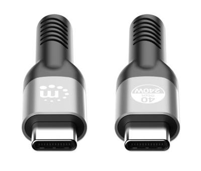 Manhattan Thunderbolt-kabel Thunderbolt (USB-C) stekker 1.00 m Zwart Stekker past op beide manieren, Afgeschermd (dubbel) 356374 - thumbnail