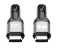Manhattan Thunderbolt-kabel Thunderbolt (USB-C) stekker 1.00 m Zwart Stekker past op beide manieren, Afgeschermd (dubbel) 356374 - thumbnail