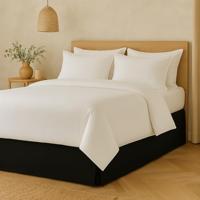 Boxspringhoes - HOME LINGE PASSION - 160 x 200 cm + 30 cm - Zwart - thumbnail