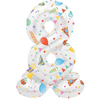 Folat folieballon staand 8 joyful party 41 cm | 20 stuks