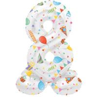 Folat folieballon staand 8 joyful party 41 cm | 20 stuks - thumbnail