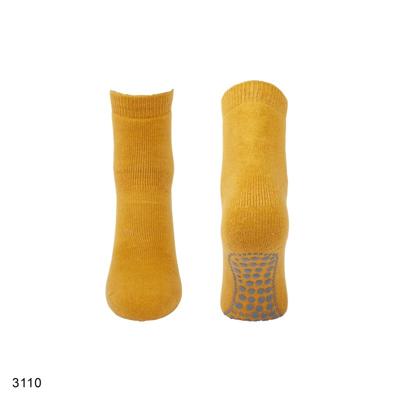 Antislip sokken met ABS noppen 1 paar - Katoenen Grip sokken - Tegen uitglijden - 34 - Geel | Dames slip - Onderbroek - Ondergoed - 34 - Onderbroek