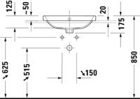 Duravit No.1 inbouwwastafel 55x43.5x17.5cm Hoogglans Wit 03555500272 - thumbnail