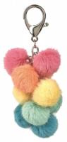Moses sleutelhanger Happy me pluche pompons 11,5 cm - thumbnail