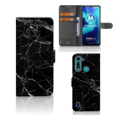 Motorola G8 Power Lite | Bookcase | Marmer Zwart - Origineel Cadeau Vader