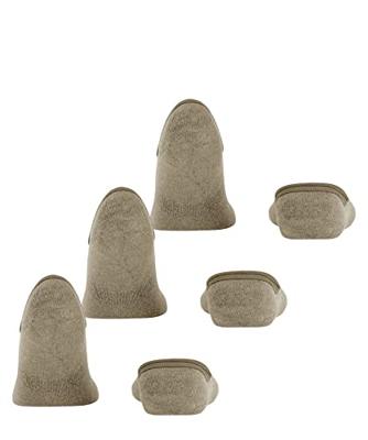 FALKE 3-paar Step High - heren footies met anti slip - Kousenvoetjes die niet afzakken - Sokken voor in loafers katoen - 50 - Beige - Onderbroek -