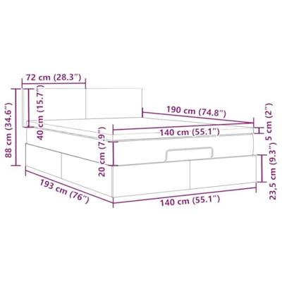 Bed met matras 140x190 cm stof crèmekleurig