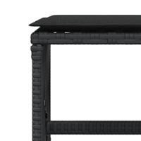 Tuinkrukken 4 st met kussens 41x41x36 cm poly rattan zwart - thumbnail