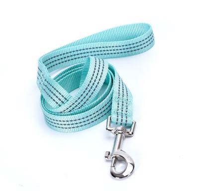 Nobleza Hondenriem lichtblauw - Reflecterend Nylon - Plat - Lengte 120 cm - Breedte 2 cm