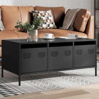 Salontafel 101,5x50x43,5 cm koudgewalst staal zwart - thumbnail