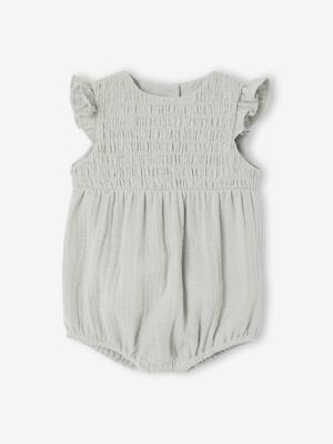 Babypakje voor meisjes van katoenen gaas saliegroen