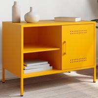 Tv-meubel 68x39x50,5 cm staal mosterdgeel - thumbnail