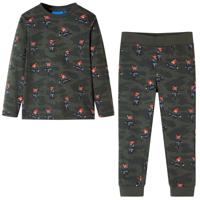 VidaXL Kinderpyjama met lange mouwen 116 kakikleurig - thumbnail