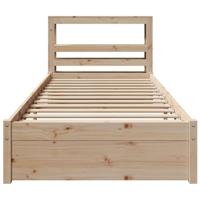 Bedframe met hoofdbord massief grenenhout 75x190 cm - thumbnail