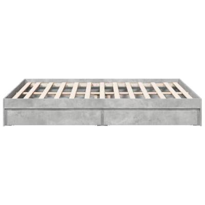 Bedframe met lades bewerkt hout betongrijs 150x200 cm