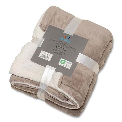 Plaid-deken Espoo taupe Coral fleece met zachte binnenzijde van sherpa 150x200cm Plaid-deken Espoo taupe Coral fleece met zachte binnenzijde van sherpa 150x200cm