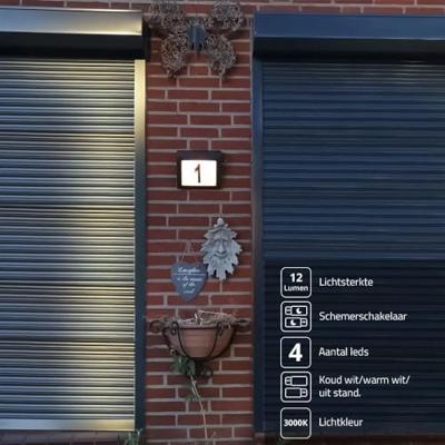 Solar huisnummer axel zwart op zonne energie inclusief nummers