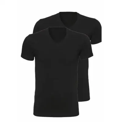 Heren T-Shirt V-hals 2-Pack- 30870 - L - Zwart - L - L - L - L - L