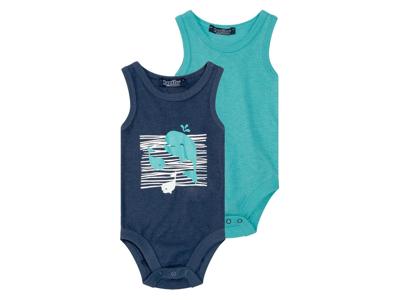 lupilu 2 baby rompers (Turquoise/donkerblauw, 62/68)