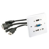 LINDY 60220 HDMI / VGA / USB / Jackplug Adapterkabel [1x HDMI, VGA, USB-A, Jackplug female 3,5 mm - 1x HDMI, VGA, USB-A, Jackplug female 3,5 mm] Wit - thumbnail