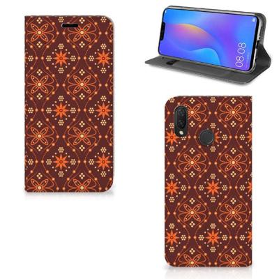 Huawei P Smart Plus | Hoesje met Magneet | Batik Brown Huawei P Smart Plus | Hoesje met Magneet | Batik Brown