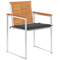 Tuinstoelen 4 st met kussens massief acaciahout - thumbnail