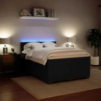 Boxspring met matras fluweel zwart 140x200 cm - thumbnail