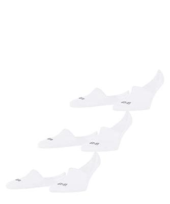 FALKE 3-paar Step High - heren footies met anti slip - Kousenvoetjes die niet afzakken - Sokken voor in loafers katoen - 50 - Wit - Onderbroek - -