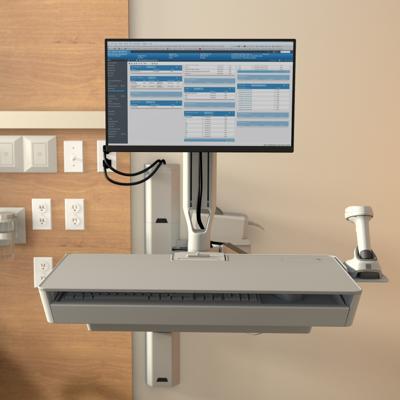 Ergotron CareFit Combo System mit Ablagefläche Monitorbeugel Aantal monteerbare displays: 1 Display(s) 68,6 cm (27) Wit Zwenkbaar, Kantelbaar, Draaibaar, In