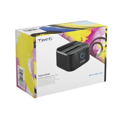 Dock Station Dual TooQ TQDS-802B 2.5" / 3.5" SATA USB 3.0 Zwart