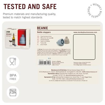 Apenstreken Beanie - blauw & grijs - set van 2 stuks