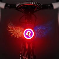 USB opladen rood blauwe kleur rijden licht achterlicht veiligheidswaarschuwing licht (Leo Style) - thumbnail