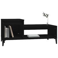 Salontafel 100x50x45 cm bewerkt hout zwart - thumbnail