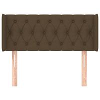 Hoofdbord met randen 93x16x78/88 cm stof donkerbruin - thumbnail