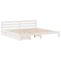 Bedframe zonder matras massief grenenhout wit 180x200 cm - thumbnail