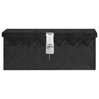VidaXL Opbergbox 50x15x20,5 cm aluminium zwart - thumbnail