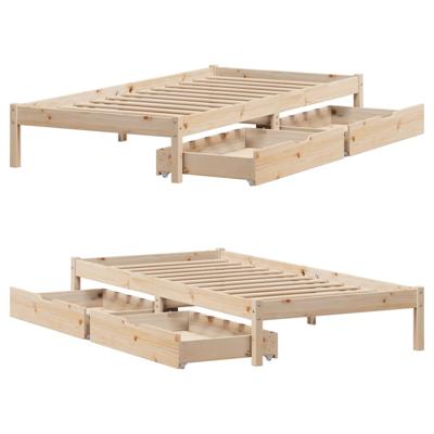 Bedframe zonder matras massief grenenhout 200x200 cm