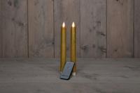 2Pcs Goud Rustiek Wax Diner Kaars 23Cm Bew. Vlam Met Afstands Bediening 2Xaa Anna's Collection - Annas collection - thumbnail